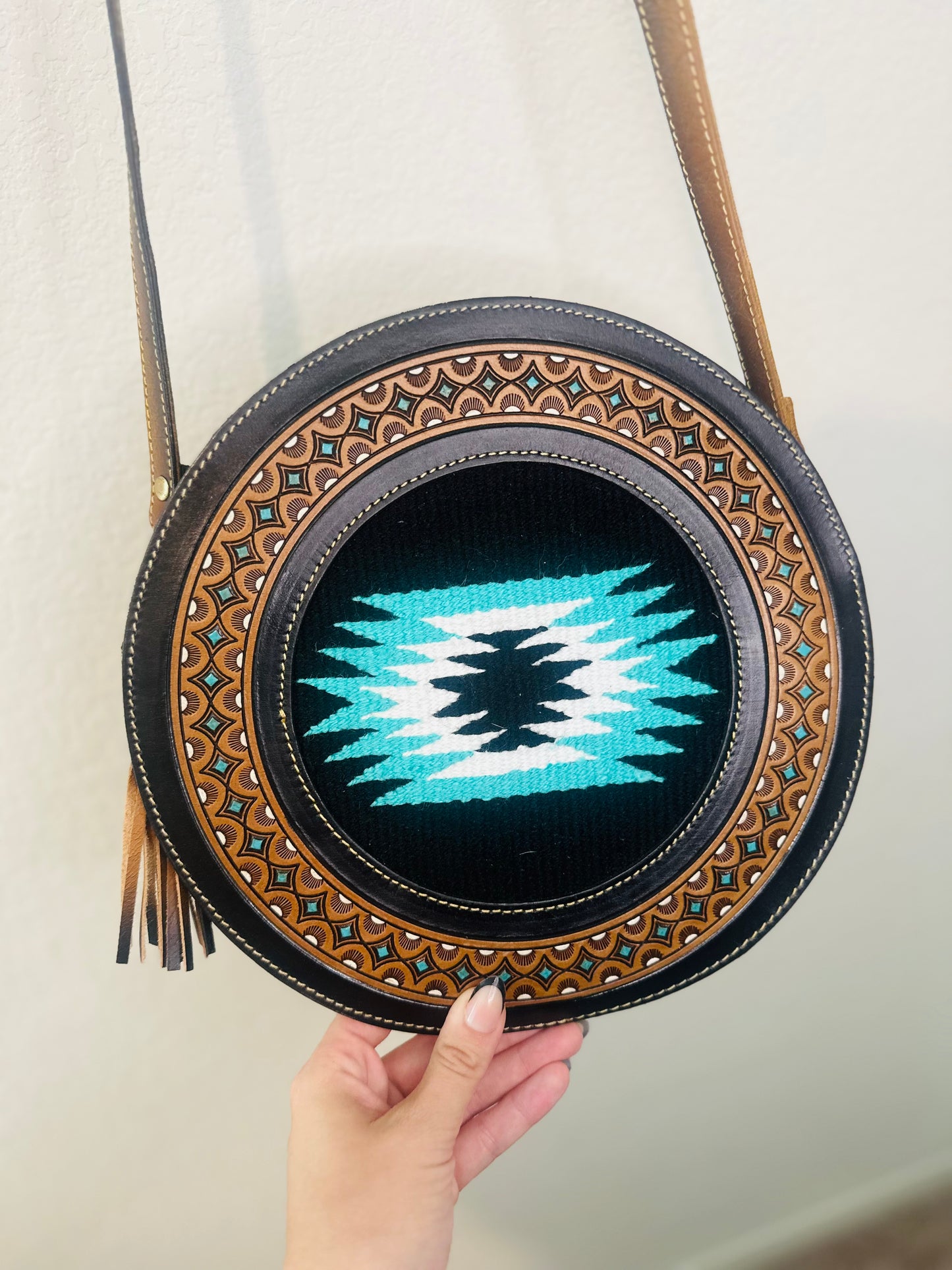 Aztec Eye Leather Purse
