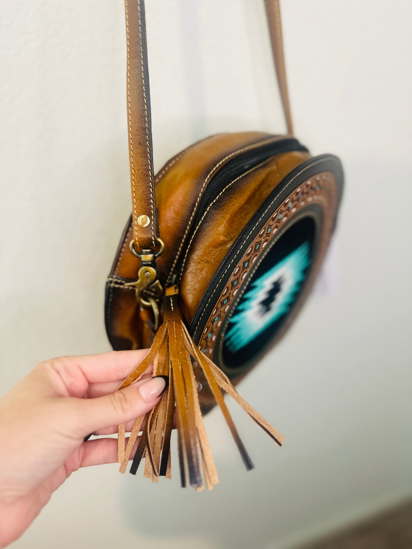 Aztec Eye Leather Purse
