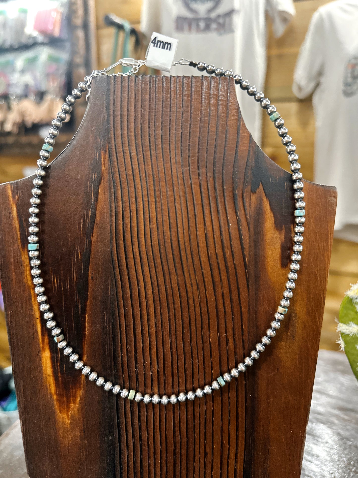 4mm Sterling Turquoise Pearls