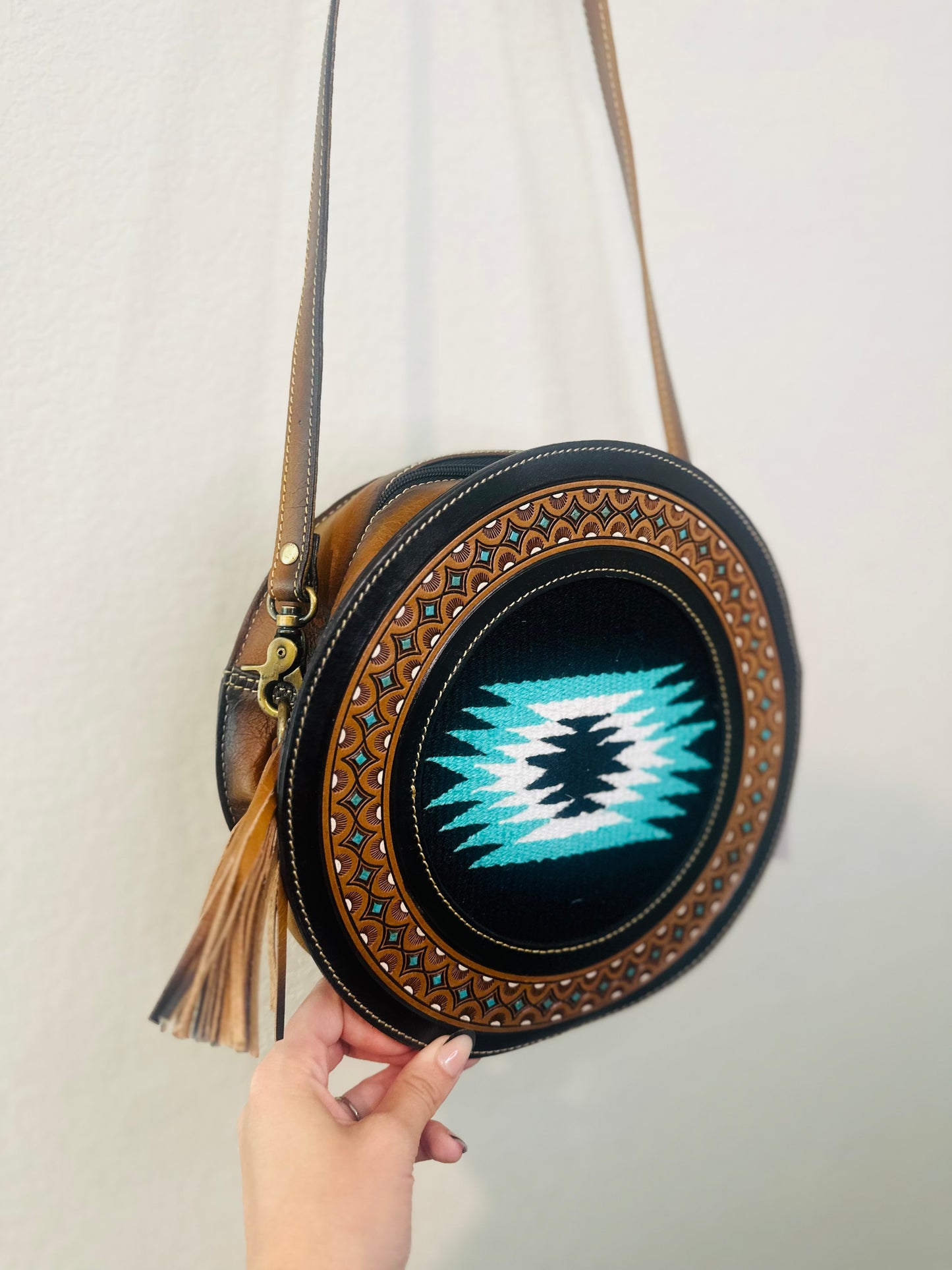 Aztec Eye Leather Purse