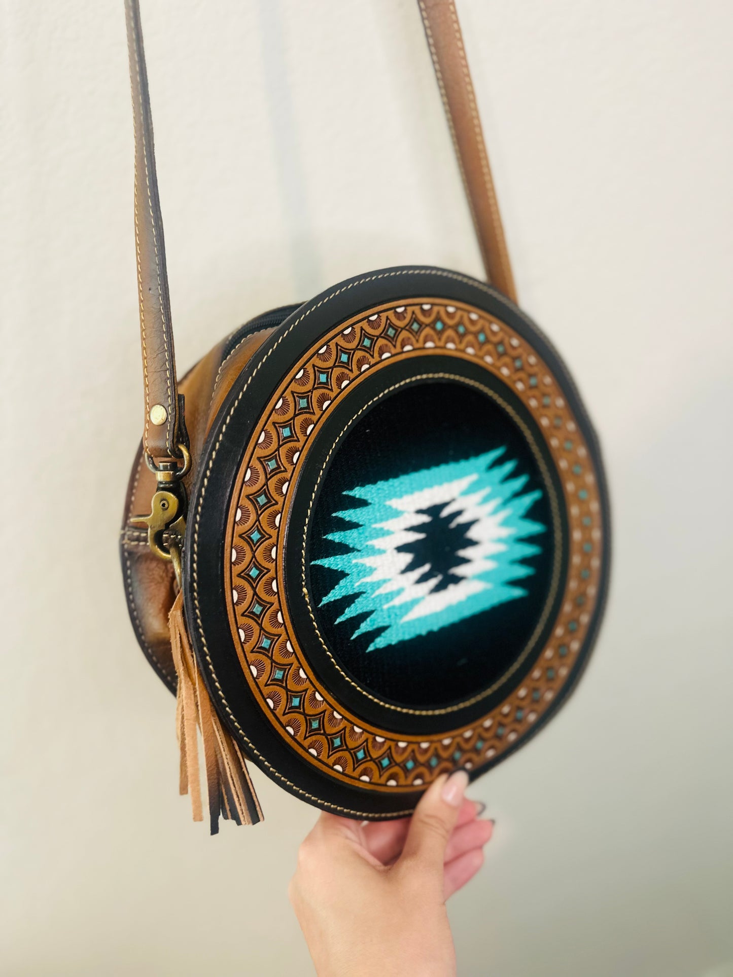 Aztec Eye Leather Purse