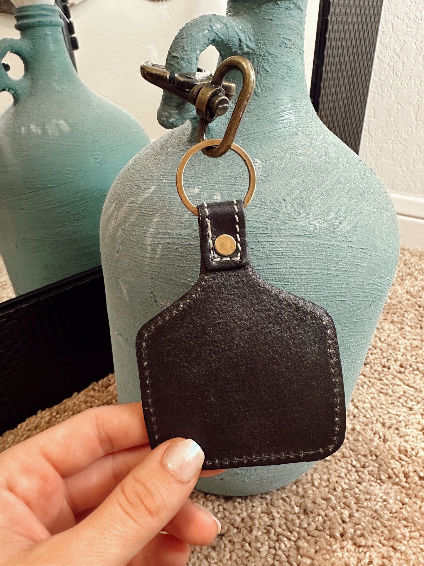 Cactus Tooled Keychain