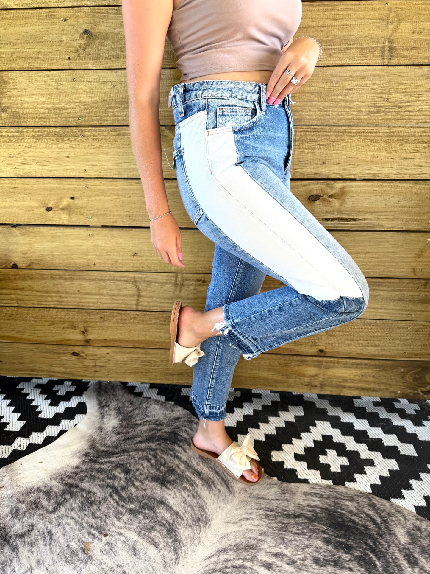 Vervet Patchy White Denim