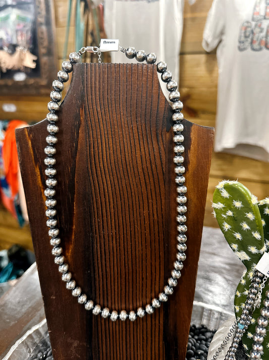 8mm 20” Sterling Pearls