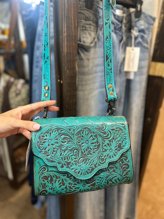 Belimie Tooled Purse Teal