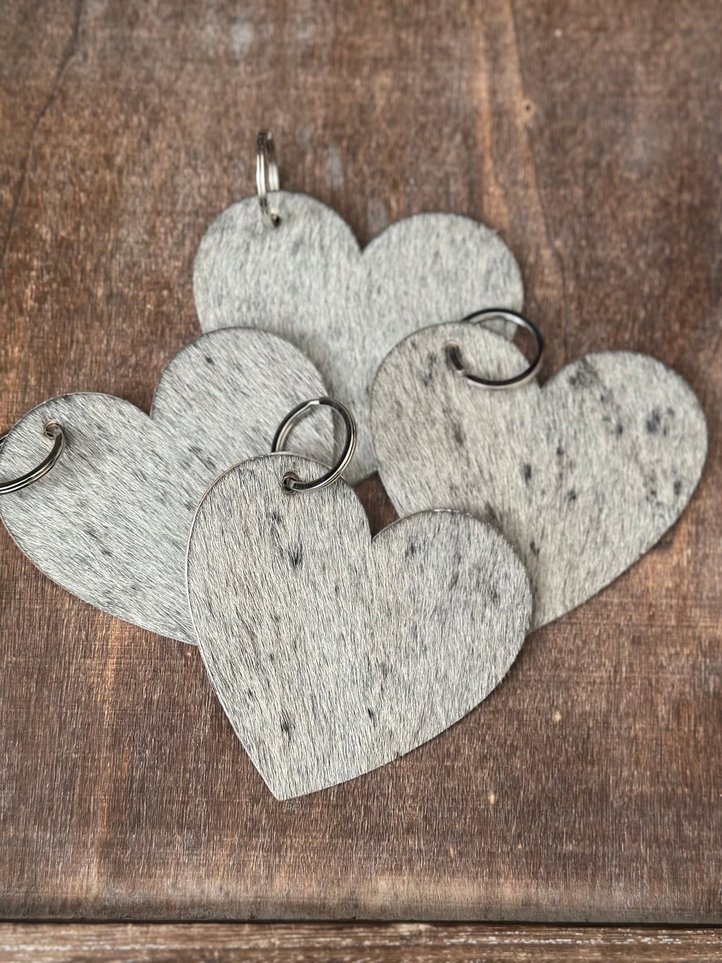 Heart Cowhide Keychain