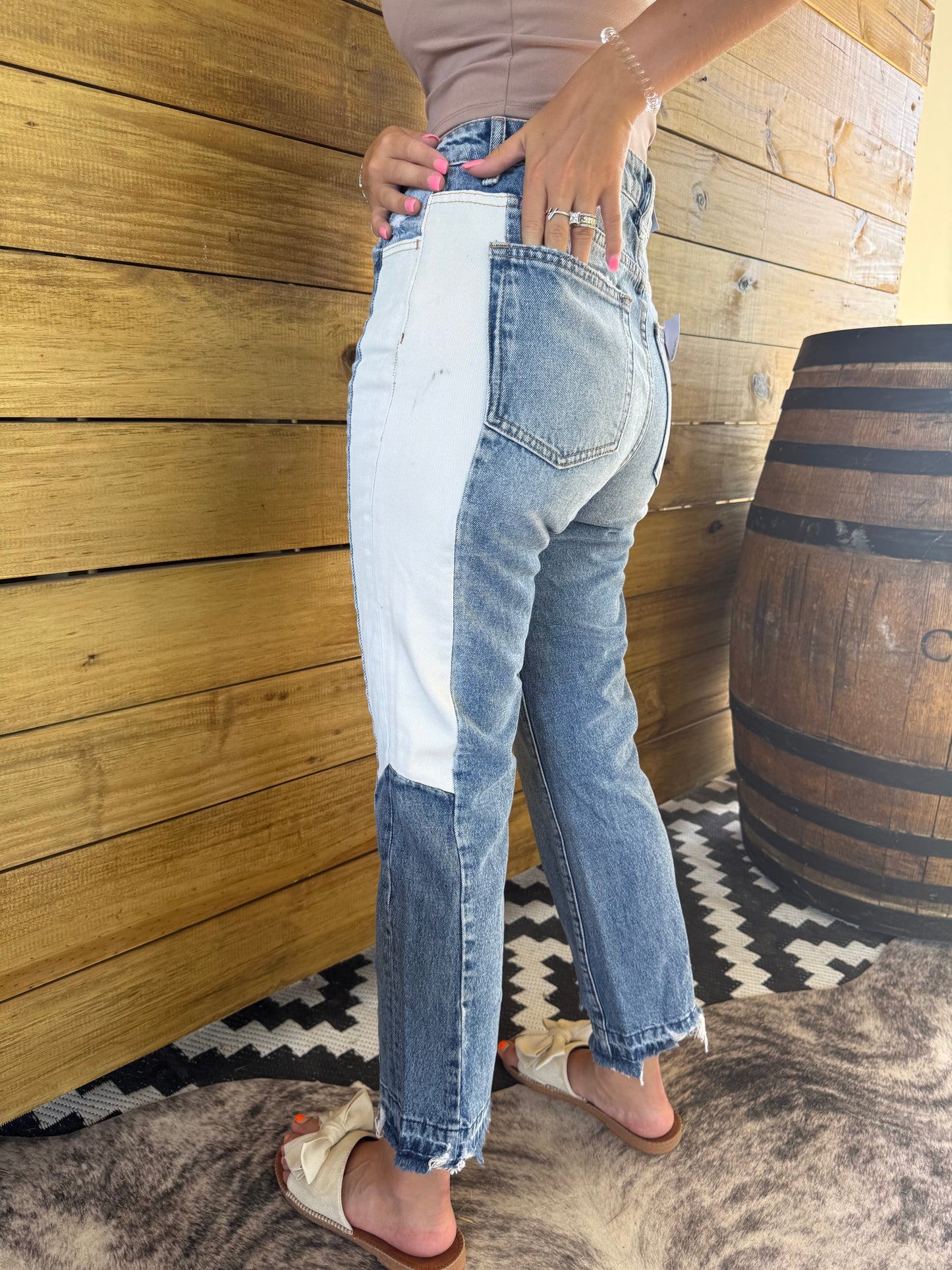 Vervet Patchy White Denim