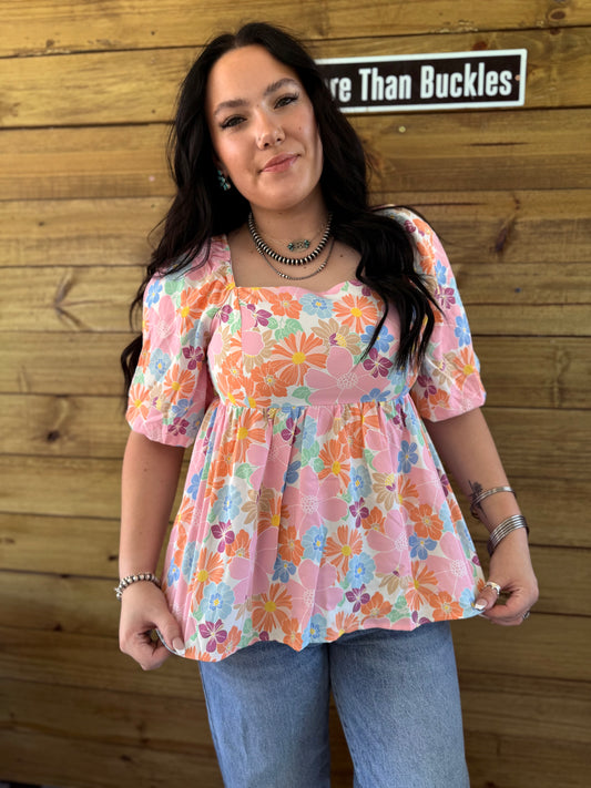 Floral Babydoll Blouse