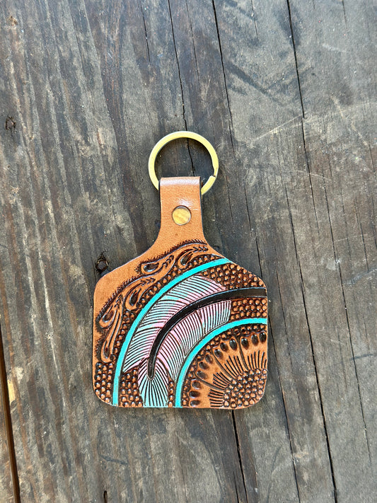 Cierra Leather EarTag Keychain