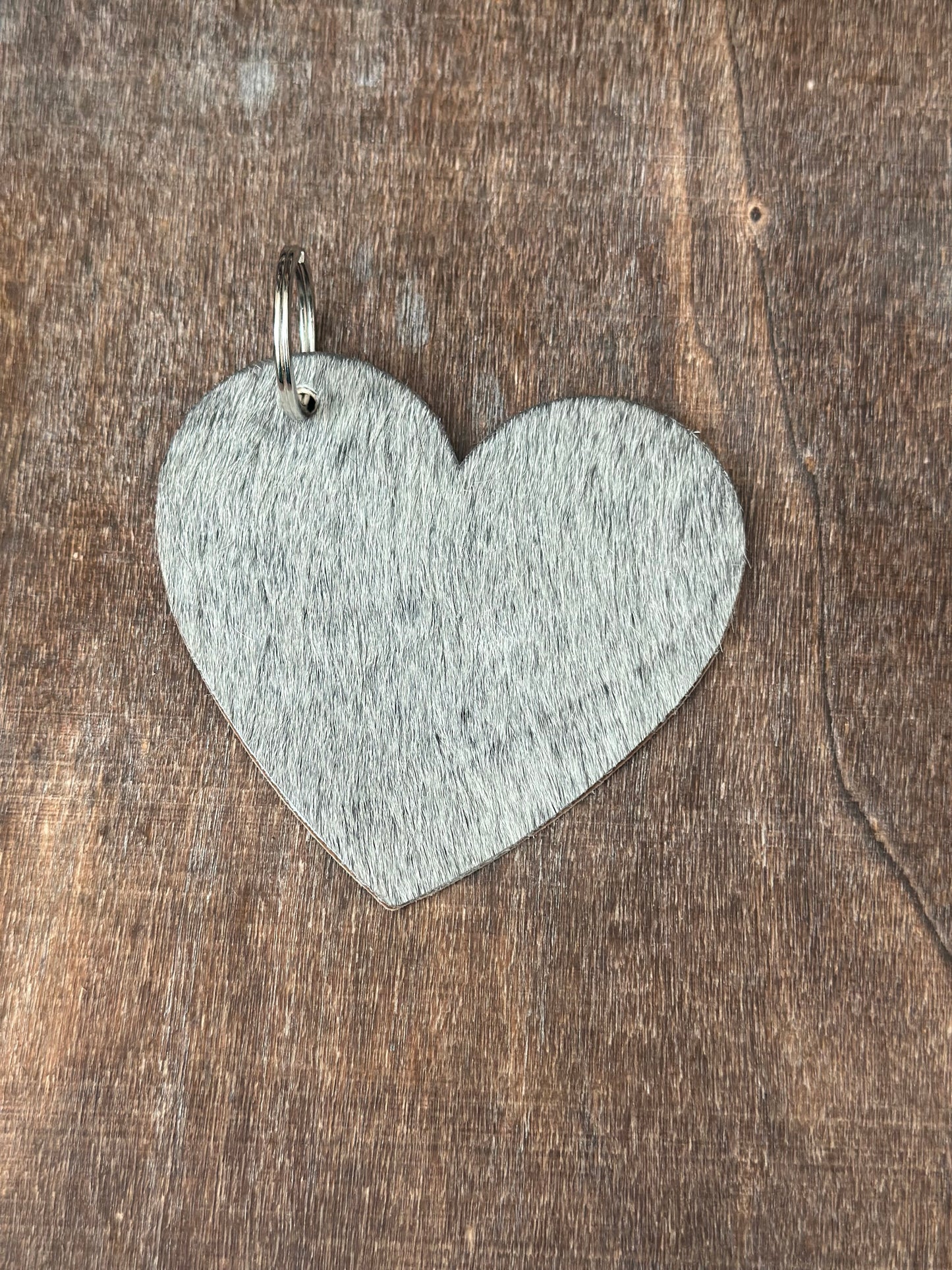 Heart Cowhide Keychain