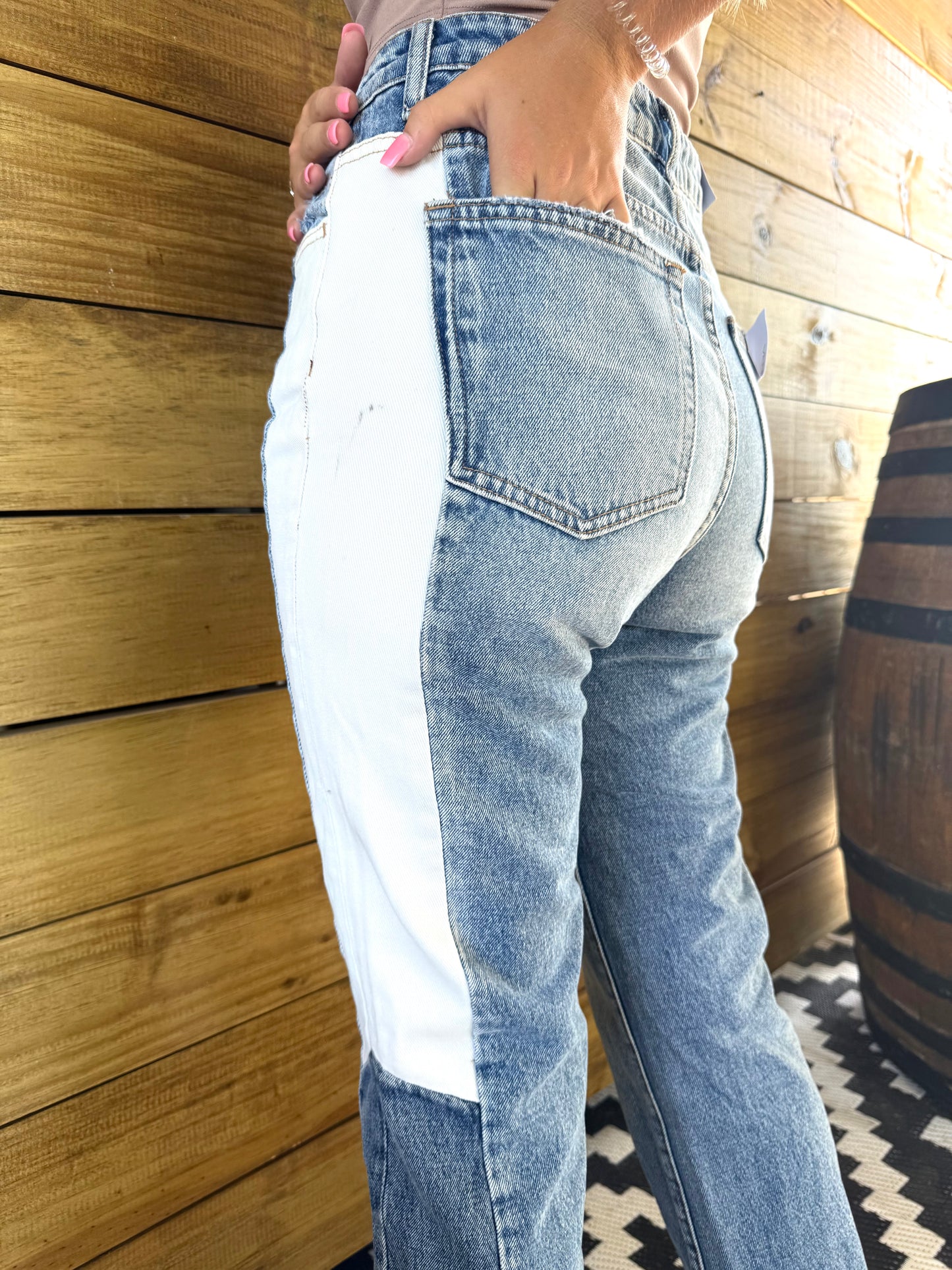Vervet Patchy White Denim