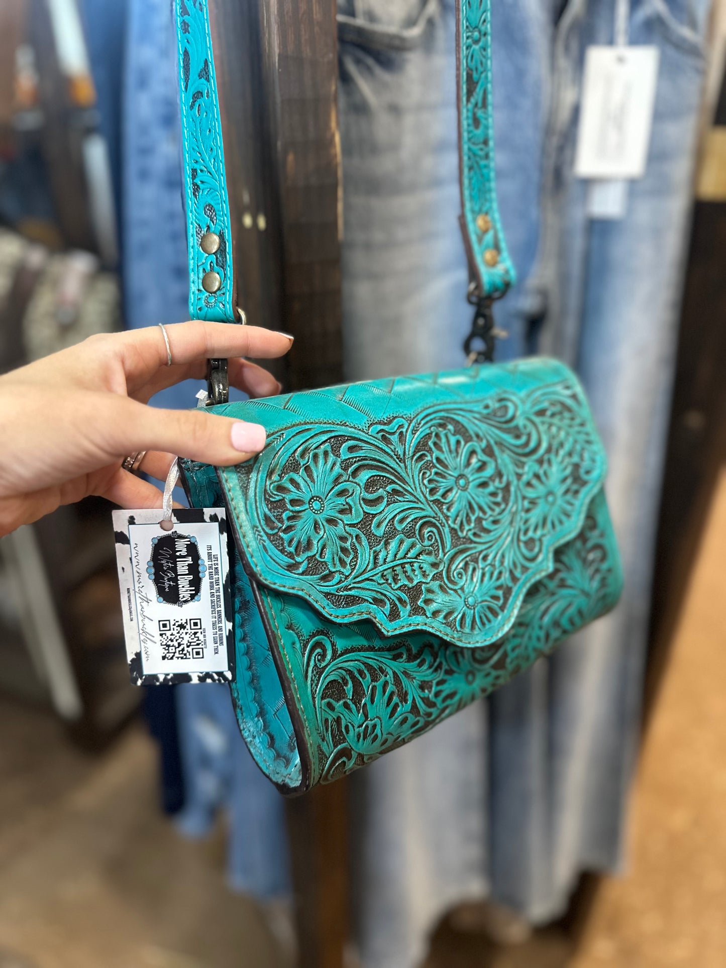 Belimie Tooled Purse Teal