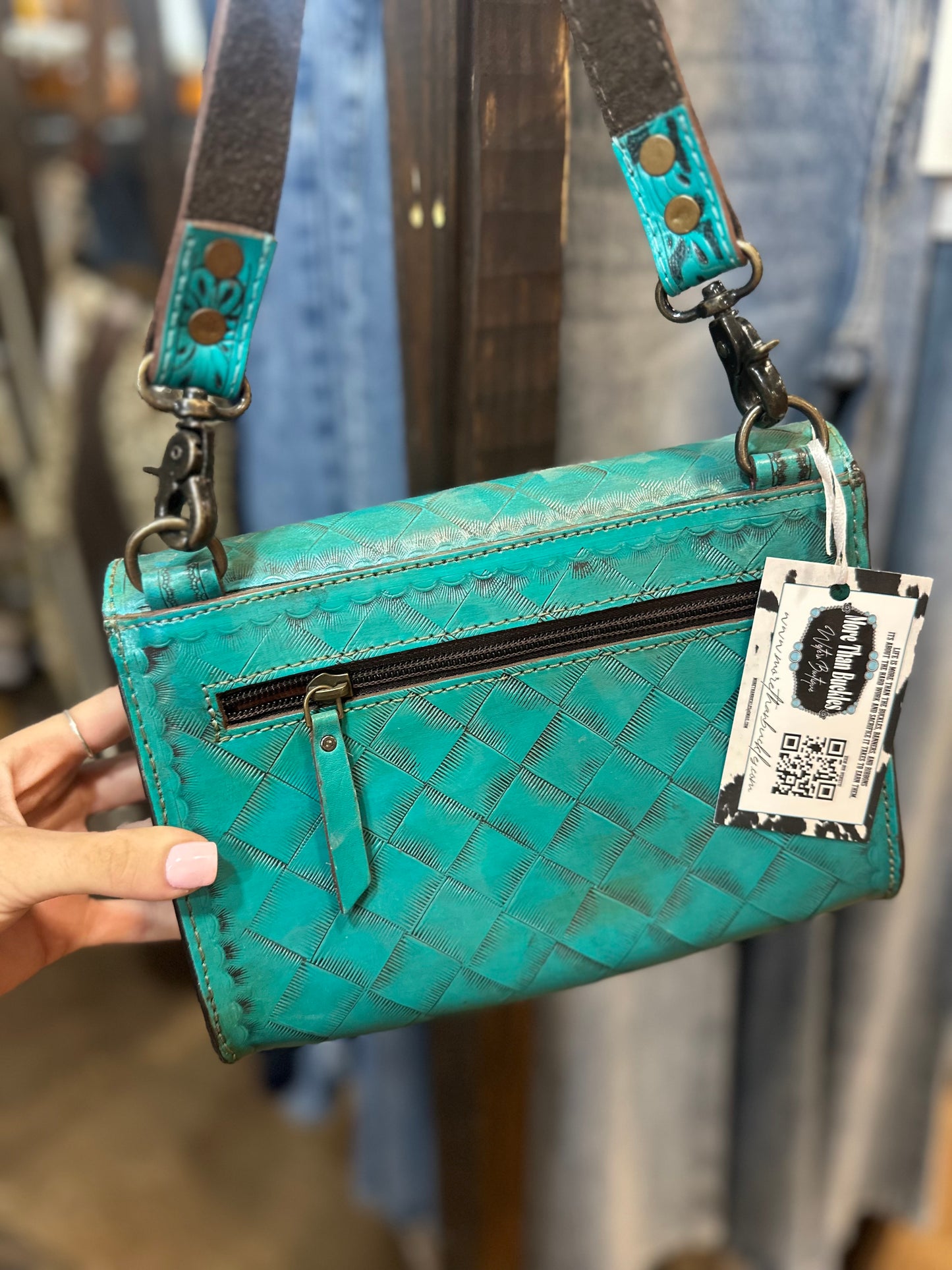 Belimie Tooled Purse Teal