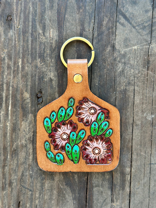Bry Leather EarTag Keychain