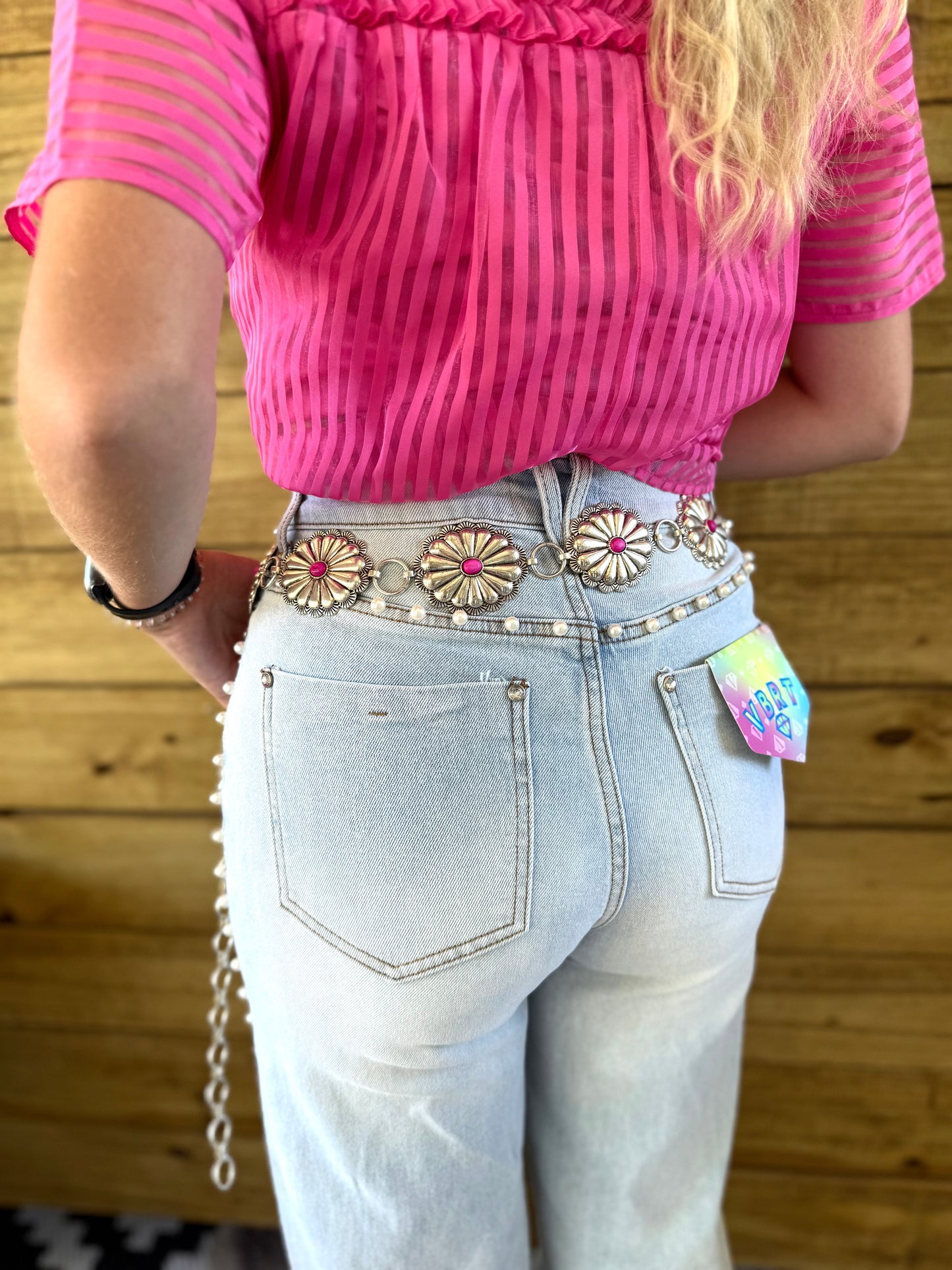 Pink Metal Concho Belt