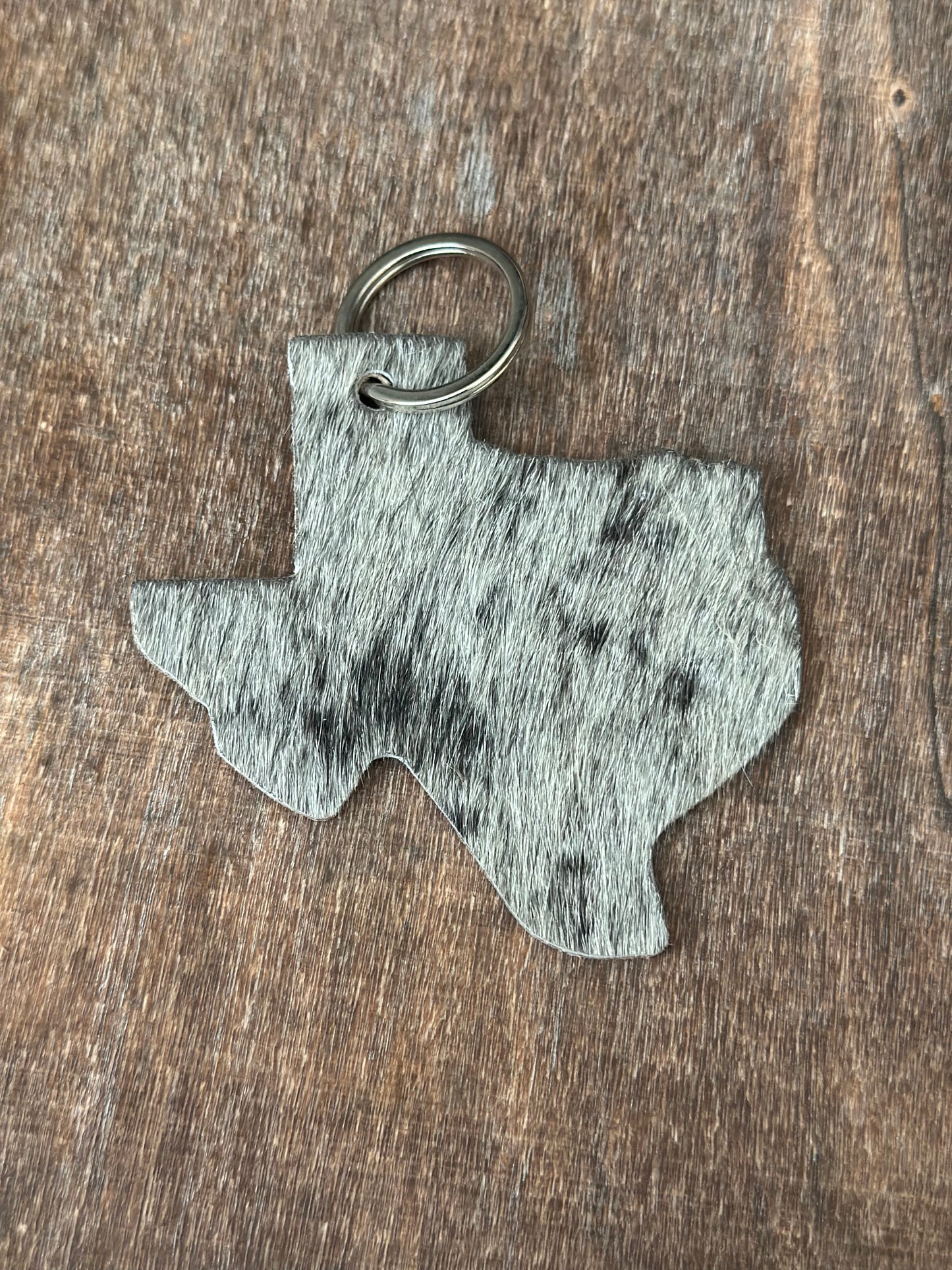 Texas Cowhide Keychain