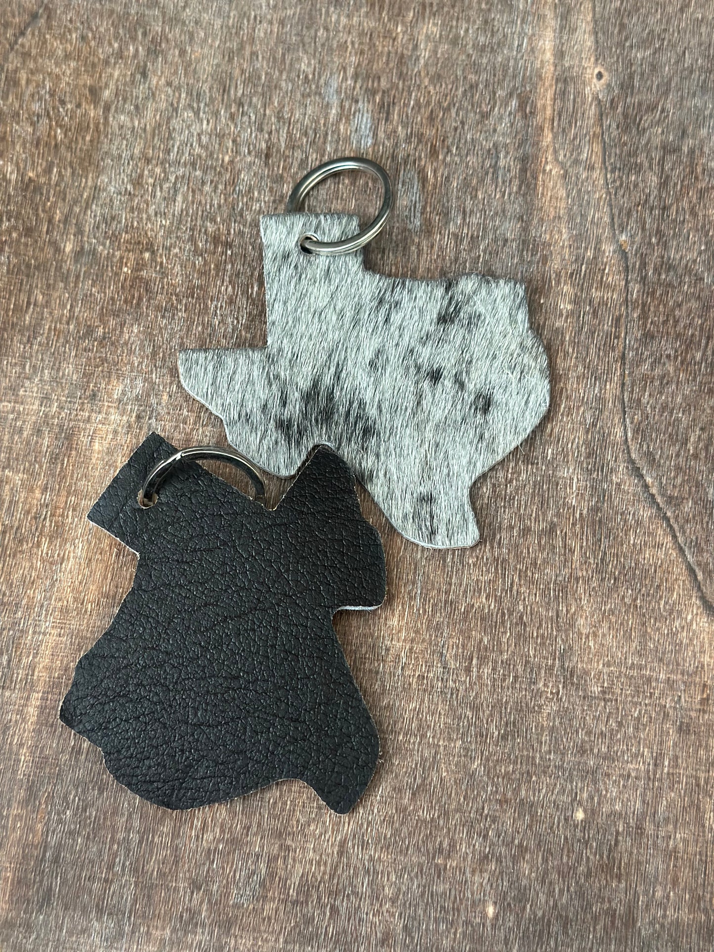 Texas Cowhide Keychain